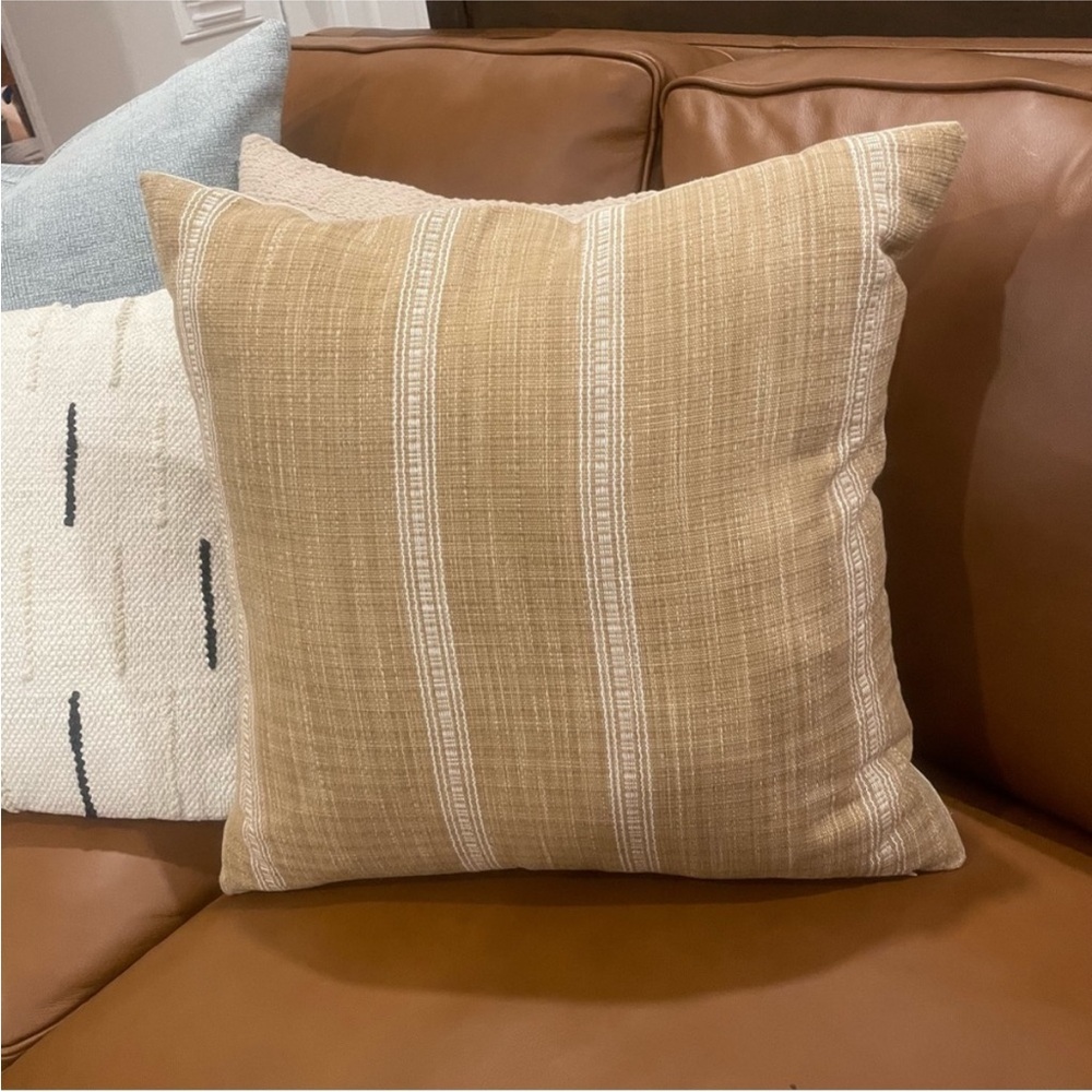 New / Woven Striped Square Throw Pillow Camel/Cream - Studio McGee
New 20”x20”